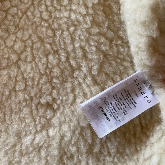 Sandro Shearling & Corduroy Trucker Jacket in Mustard - Season H2018 - Size M - Picture 9 of 15